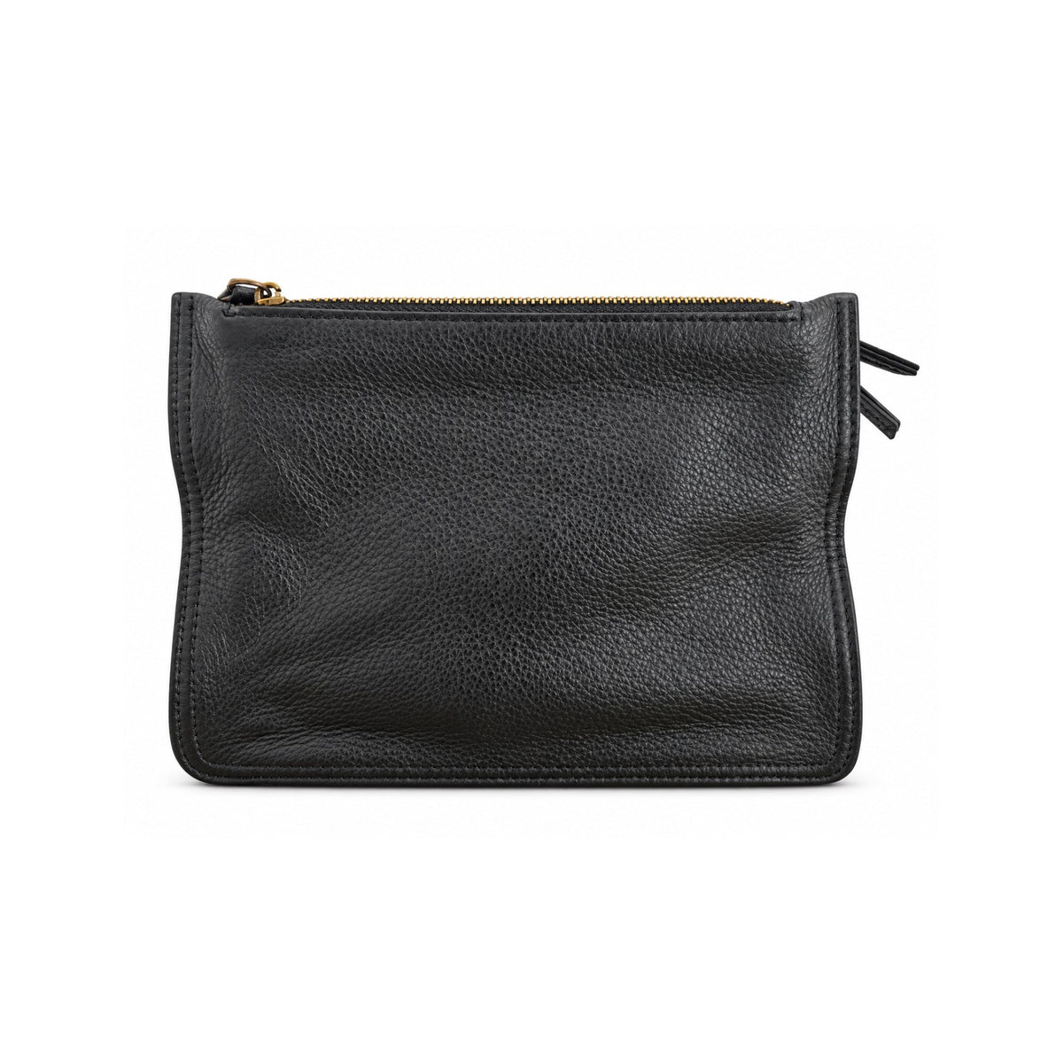 Black Genuine Leather Triple-Zip Crossbody Bag