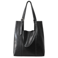Minimalist Genuine Leather Tote Bag with Removable Pouch