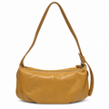 Convertible Caramel Leather Shoulder & Crossbody Bag with Adjustable Two-Piece Strap